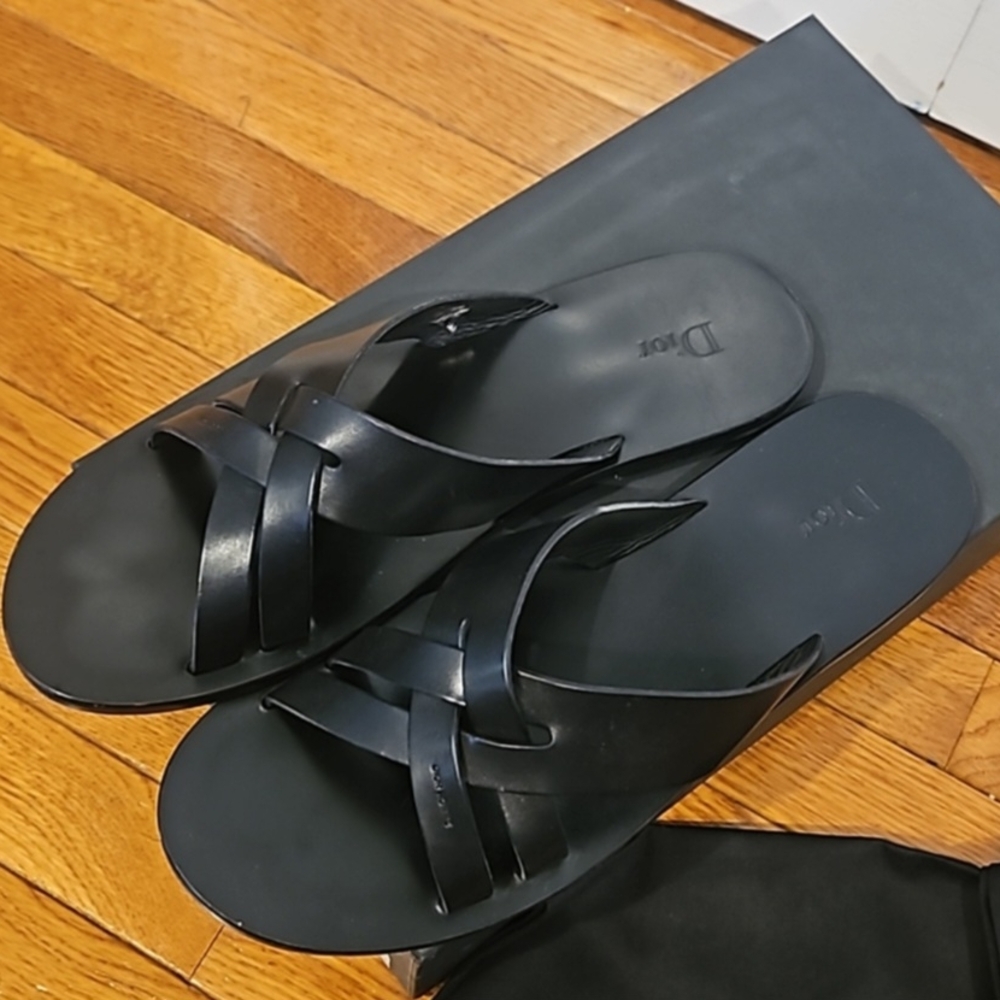 Dior Black Slide Sandals